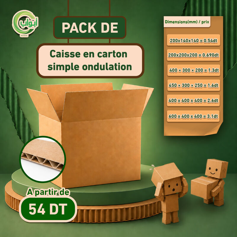 Caisse en carton simple ondulation